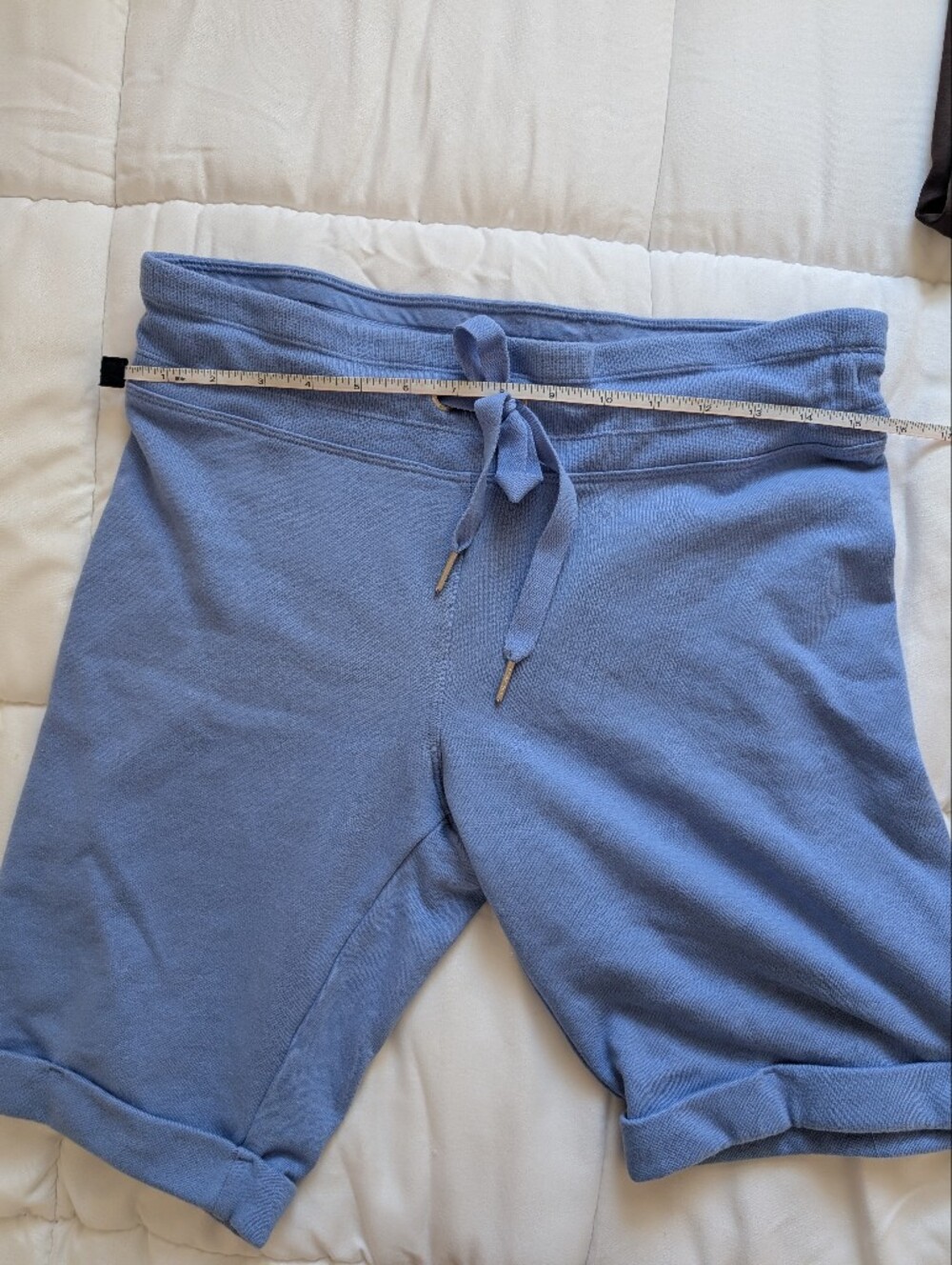 Calvin Klein Performance Size Medium Terrycloth Drawstring Shorts - Light Blue - Picture 7 of 15